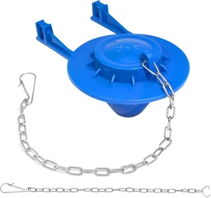 "Universal 2 Inch Toilet Flapper Replacement Kit w/Chains Water Saving - Picture 1 of 3