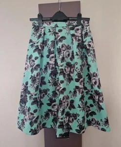 ASOS Mint Green Quilted Flower Skirt Size 10 New Without Tag - Picture 1 of 3