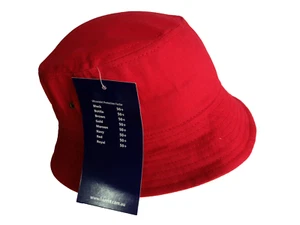 BNWT Boys or Girls Smart Red LW Reid Sz L 59cm School Uniform Bucket Hat UPF 50+ - Picture 1 of 1