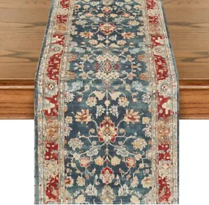 Corredor de Mesa Bohemia Estilo Boho, Temporada Rústico 13" x 60", Corredor de Mesa Rojo - Imagen 1 de 4