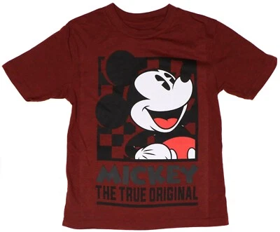 New Boys Disney Mickey Mouse T-Shirt Tee Shirt Red Maroon NWOT Size X-Large - Image 1 of 2