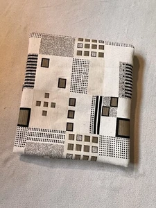 Upholstery Fabric Piece, Mid Mod Cream Beige Square Geometric Texture, 2.5+ Yard - Picture 1 of 5