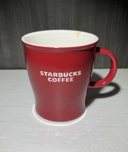 Tazza caffè ceramica rossa Starbucks 2008 lettere bianche in rilievo 14 oz - Foto 1 di 4