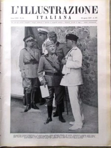 L'Illustrazione Italiana del 22 Agosto 1937 Guerra in Spagna Duce Sicilia Acerbo - Picture 1 of 1