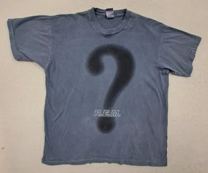 Vintage REM T-Shirt Herren XL Blau Monster Fragezeichen Grafik R.E.M. 1994-1995 - Bild 1 von 15