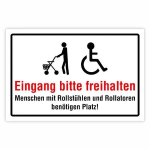"Eingang bitte freihalten – Barrierefreier Zugang" – Hochwertiges Schild für den - Bild 1 von 20