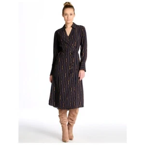 Gant Dress Wrap Over Rope Strip Pattern Size 8 BNWT - Picture 1 of 10