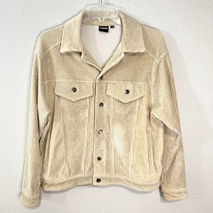 MONO B Wide Wale Corduroy Jacket Womens S Lightweight Beige Very Stretchy - Picture 1 of 11
