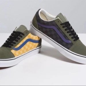 Vans OLD SKOOL OTW RALLY CHECKER DEEP LICHEN GREEN YELLOW Sz 7.5 - Picture 1 of 12