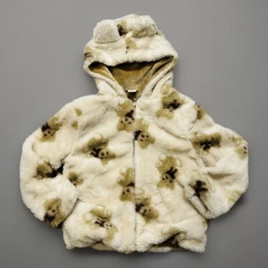 Sweet Stories Girls Fur Hoodie Size 7/8 S Teddy Bear - Picture 1 of 3