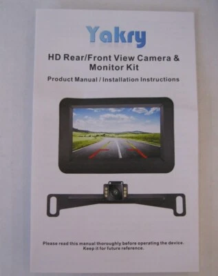 New Yakry Y11 HD Rear-Front View Camera and 4.3" Monitor Kit IP69K Waterproof