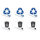  6 Pcs White Pvc Trash Can Stickers Labels for Storage Bins Magnetic