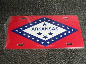 (NOS) Arkansas State Flag License Plate Nice Graphic Design & Heavy Duty Tag - Picture 1 of 2
