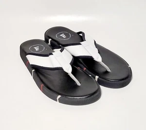 French Connection FCF7020 Flips Flops Thong Sandals Black White Men's 10US Shoes - Picture 1 of 18