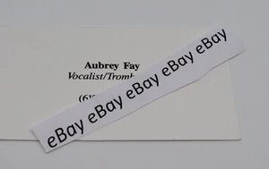 Biglietto da visita Aubrey Fay San Diego California leggenda cantante/trombonista - Foto 1 di 1