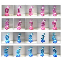 Number Foil Balloons 32 inch Pink&Blue Digit Helium Ballons Birthday Party Decor