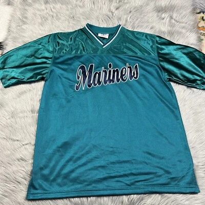 Vintage 90s LEE Sport Seattle Mariners Turquoise Teal Baseball Jersey - Image 1 of 4
