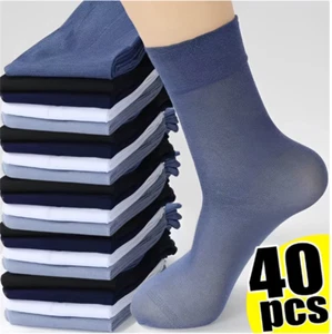 20 Pairs Business Men Silk Socks Breathable Casual Socks Ultra-thin Nylon Socks - Picture 1 of 8