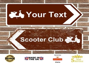 Segnaletica Stradale Scooter Personalizzata Targa Parete Vespa Pista Giorno Uomo Insegna Barra Grotta - Foto 1 di 2