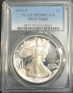 1994-P Proof America Silver Eagle PCGS PR 70 DCAM, no spots  * - Picture 1 of 4