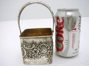 Austrian Sterling Silver Basket Chased Floral Rococo Motif Marked w Gold Wash - Picture 1 of 11