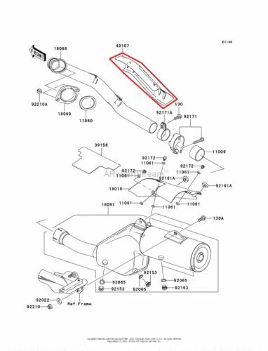 NEW OEM KAWASAKI KLR650 KLR 650 EXHAUST PIPE COVER Foto 1 de 1