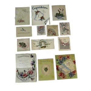 13 vintage wedding shower paper greeting cards ephemera Hallmark Rust craft - Picture 1 of 12