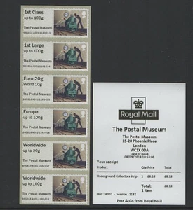 UNDERGROUND POSTAL MUSEUM A001 Sept 2018 Collector Strip POST GO FV £17.65 - Picture 1 of 1