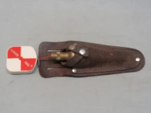 Vintage SECO 14 oz bob a piombo in ottone con mulinello da gioco e fodero in pelle - Foto 1 di 3