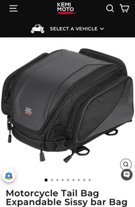 KEMIMOTO Motorcycle Tail Bag 18-22L Expandable Motorcycle Rear Rack Bag - Picture 1 of 6