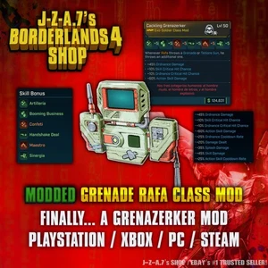Borderlands 4✨ MODDED GRENADE RAFA CLASS MOD GRENAZERKER BL4 ✅PC-PS-XBOX✨ - Picture 1 of 2