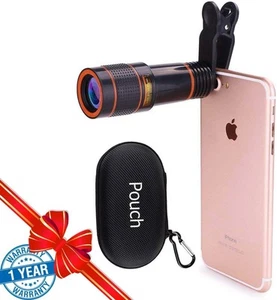 12X Telephoto Universal Clip On hd Lens Compatible with iPhone 12/11 Pro Max X - Picture 1 of 7
