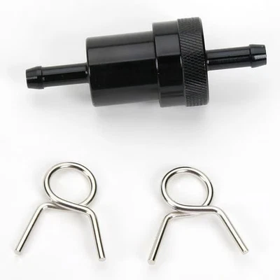 Emgo Aluminum Fuel Filter - 1/4in. - Black Anodized Motorcycle Street 14-34472 - Image 1 of 4