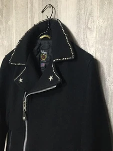 Schott Men Melton Wool Lined Studded Quilted One Star Double Rider Jacket - Picture 1 of 9