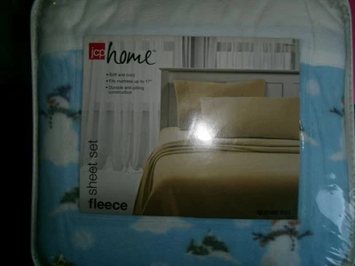 Nuevo juego de sábanas de lana tamaño queen ** muñeco de nieve azul pálido # 1123 Foto 1 de 3