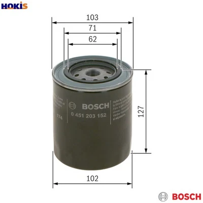 OIL FILTER 0 451 203 152 FOR FIAT 130 B.000 3.2L 6cyl 130 - Image 1 of 4