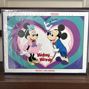 Disney 1000 Pieces Mickey Minnie Unopened Jigsaw Puzzle Vintage Rare Tenyo - Picture 1 of 5