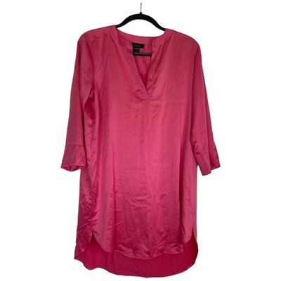 Camisa para dormir NATORI rosa satinado talla pequeña Foto 1 de 4