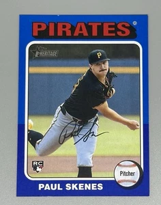 PAUL SKENES RC 2024 Topps Heritage numero alto # 594 bordo bianco blu parallelo - Foto 1 di 2