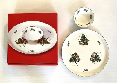 Nuevo En Caja Nikko Navidad Regalo Artículos Chip & Dip Bowl and Platter Set Foto 1 de 4