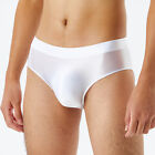 Men Shiny Briefs Swimwear Panties Smooth Nylon Low Rise Thongs Bikini Underwear
