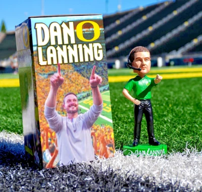 Dan Lanning Oregon Ducks Head Football Coach 2024 Eugene Emeralds Bobblehead NEW - Image 1 of 4