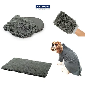 Ancol Dog Drying Coat Glove Mitt Mat Simply Dry Mud Warm Wet Microfibre Noodle - Picture 1 of 19