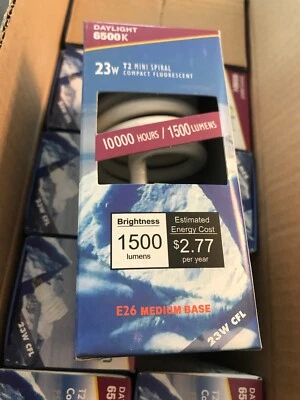 (LOT-10) 23W T-2 Super Mini Spiral Compact Fluorescent FS23865/T2  - Image 1 of 4