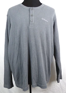 Columbia Omni-Wick Gray Cotton/Poly Thermal Knit Henley L/S Shirt XXL - Picture 1 of 2