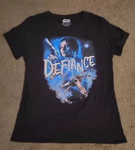 Disney Star Wars Rogue One Jyn Erso "Defiance" Women's Black T-Shirt Size XL New - Picture 1 of 5