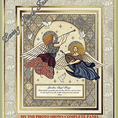 QT DAN MORRIS "CELESTIAL" 24567-E ÁNGELES RELIGIOSOS CRUCES PANEL TELA 23.5"X44" Foto 1 de 2