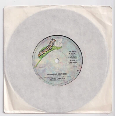 (AC183) Harry Chapin, Flowers Are Red - 1978 - 7" vinyl - Image 1 of 2
