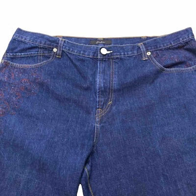 Sean John Men’s Loose Fit Jeans Embroidered Blue Denim Size 42x34 High Rise - Image 1 of 4