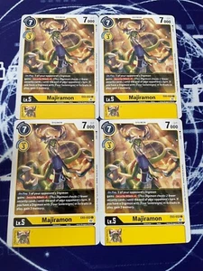x4 Majiramon EX3-032 C Playset Digimon TCG Draconic Roar - Picture 1 of 1